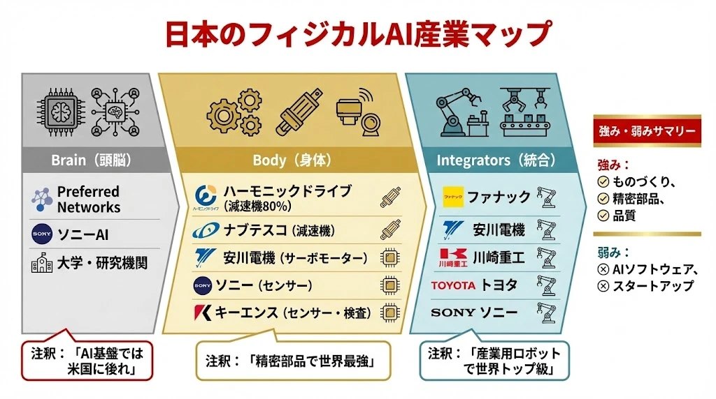日本のフィジカルAI産業マップ