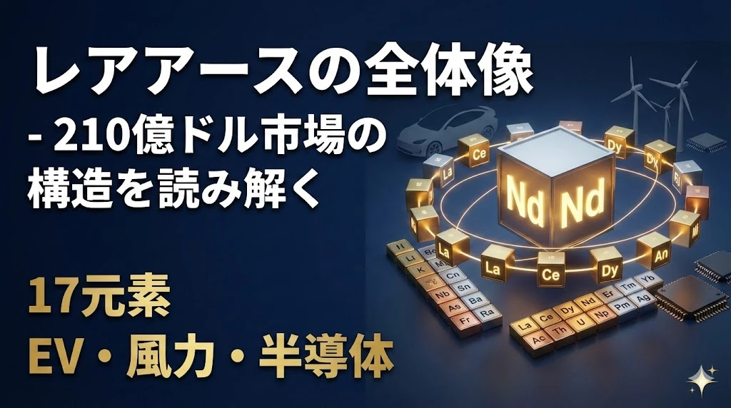 【レアアースマスター講座 第1回】レアアースの全体像 - 210億ドル市場の構造を読み解く