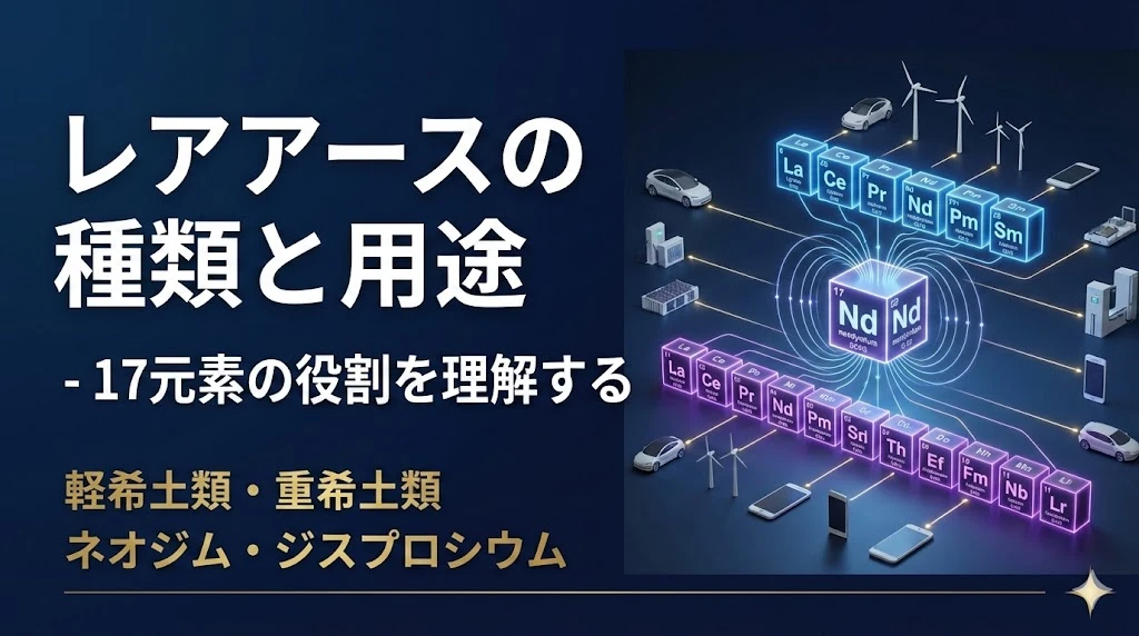 【レアアースマスター講座 第2回】レアアースの種類と用途 - 17元素の役割を理解する