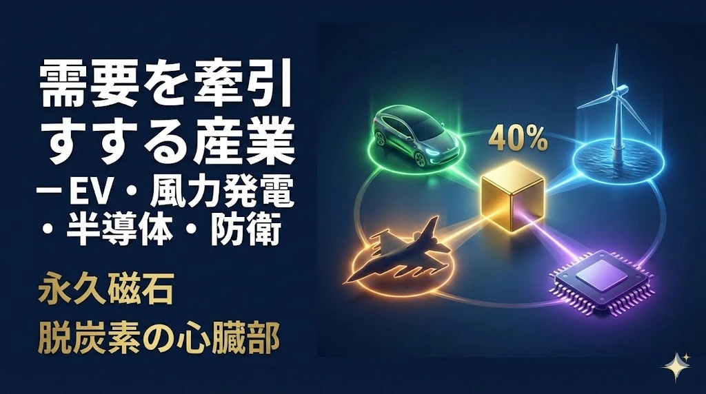 【レアアースマスター講座 第4回】需要を牽引する産業 - EV・風力発電・半導体・防衛